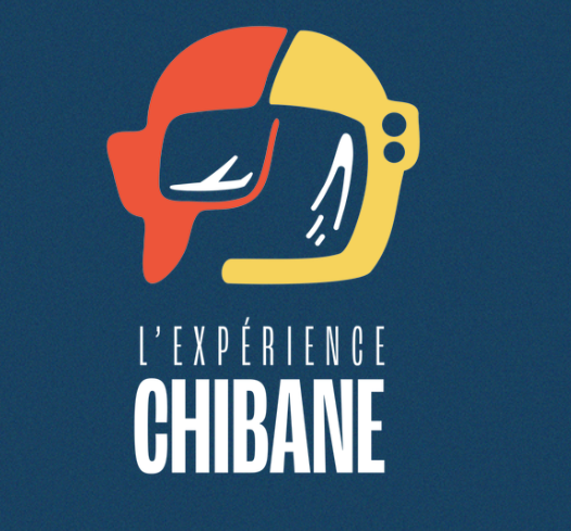 Logo de L'Expérience Chibane - dessin d'un casque d'aviateur coloré